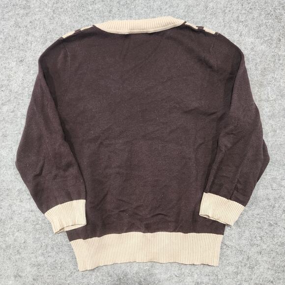 L.A.M.B. Gwen Stefani Womens L Large Cotton Cashmere Knit Zig Zag V Neck Sweater - Picture 11 of 12